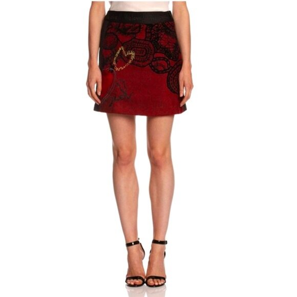 Gonna Midi Desigual Donna - Stampa Floreale Di Christian Lacroix, Vita Elastica, Vestibilità Slim